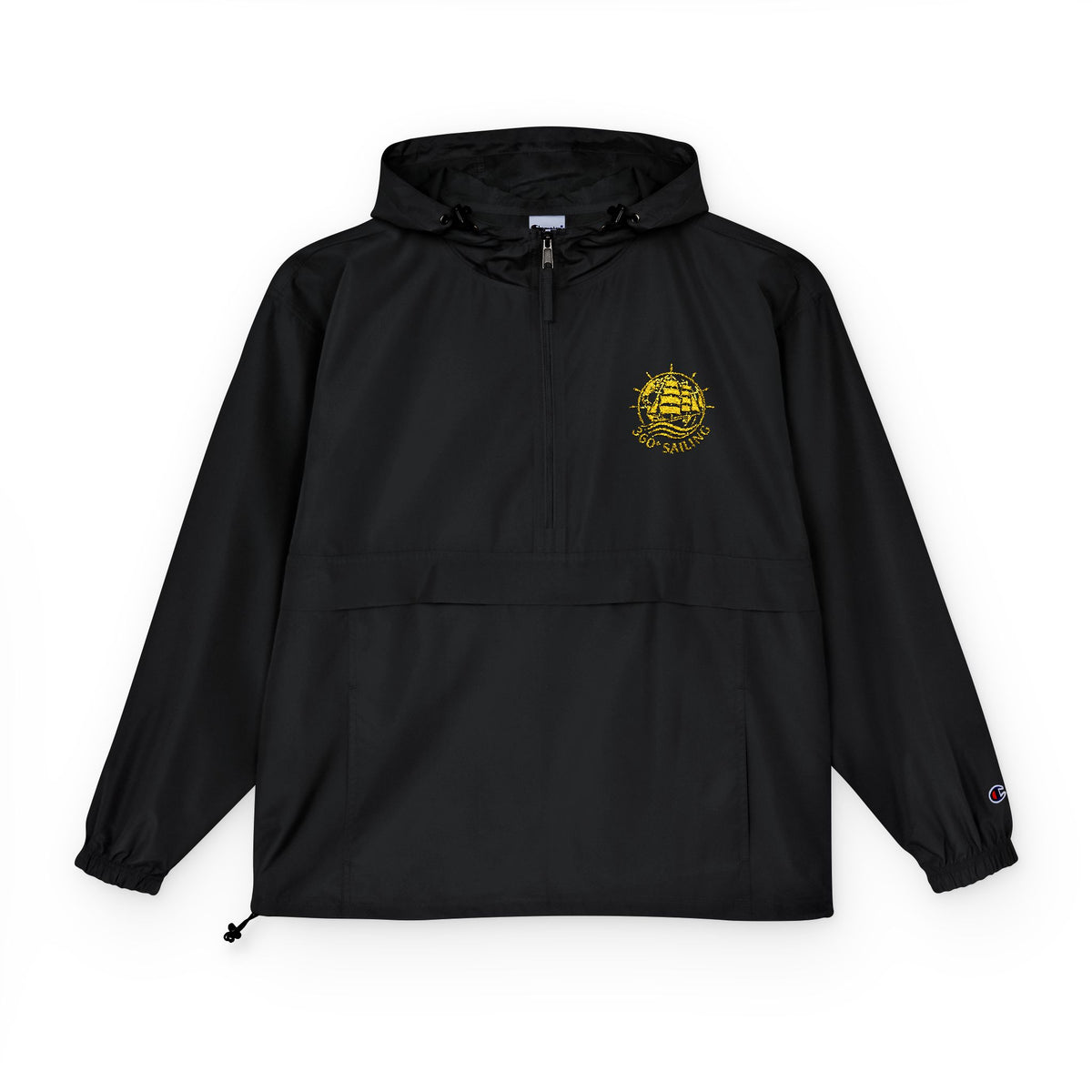 Packable Anorak Jacket — Yellow Floral Heart Chest Print
