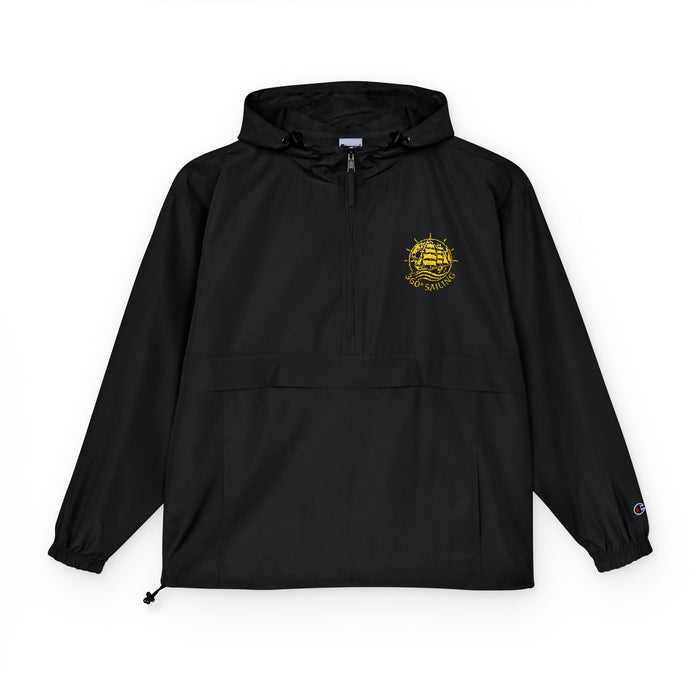 Packable Anorak Jacket — Yellow Floral Heart Chest Print