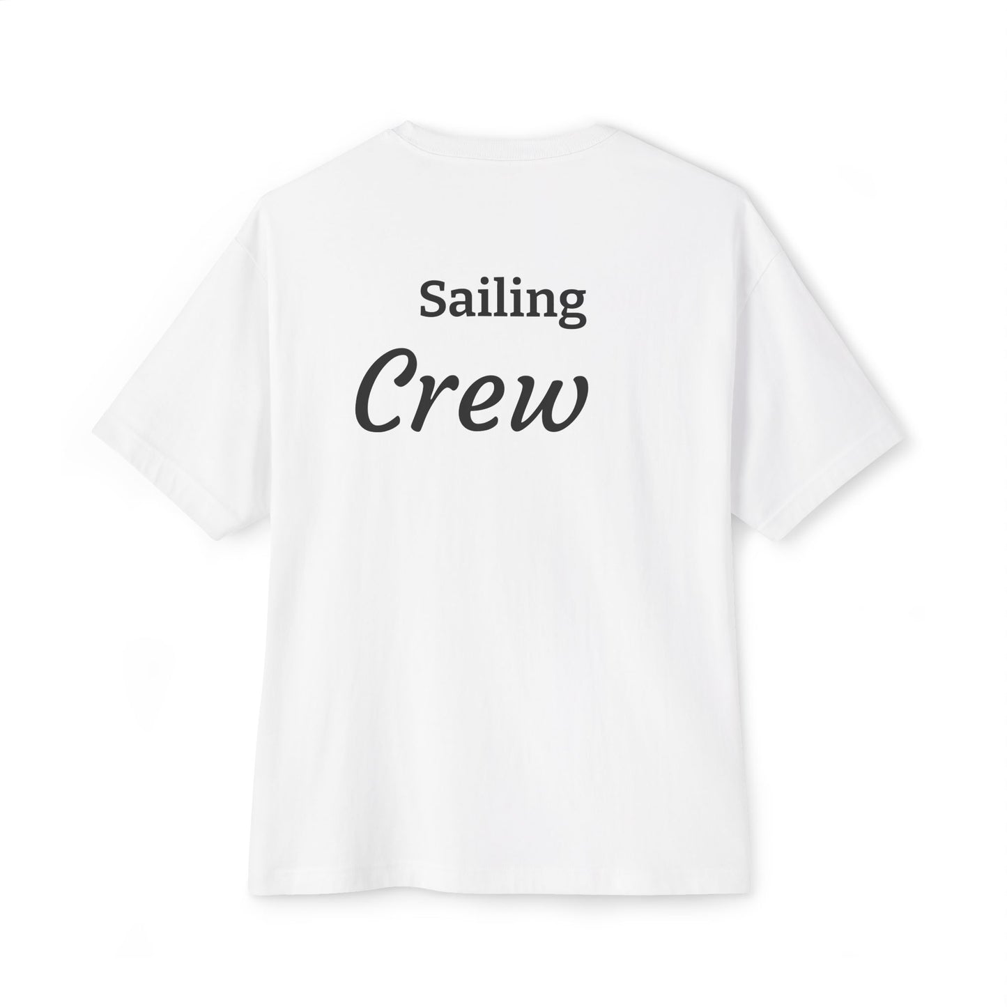 Sailing Crew Oversized Tee — Nautical Sailboat Chest Logo