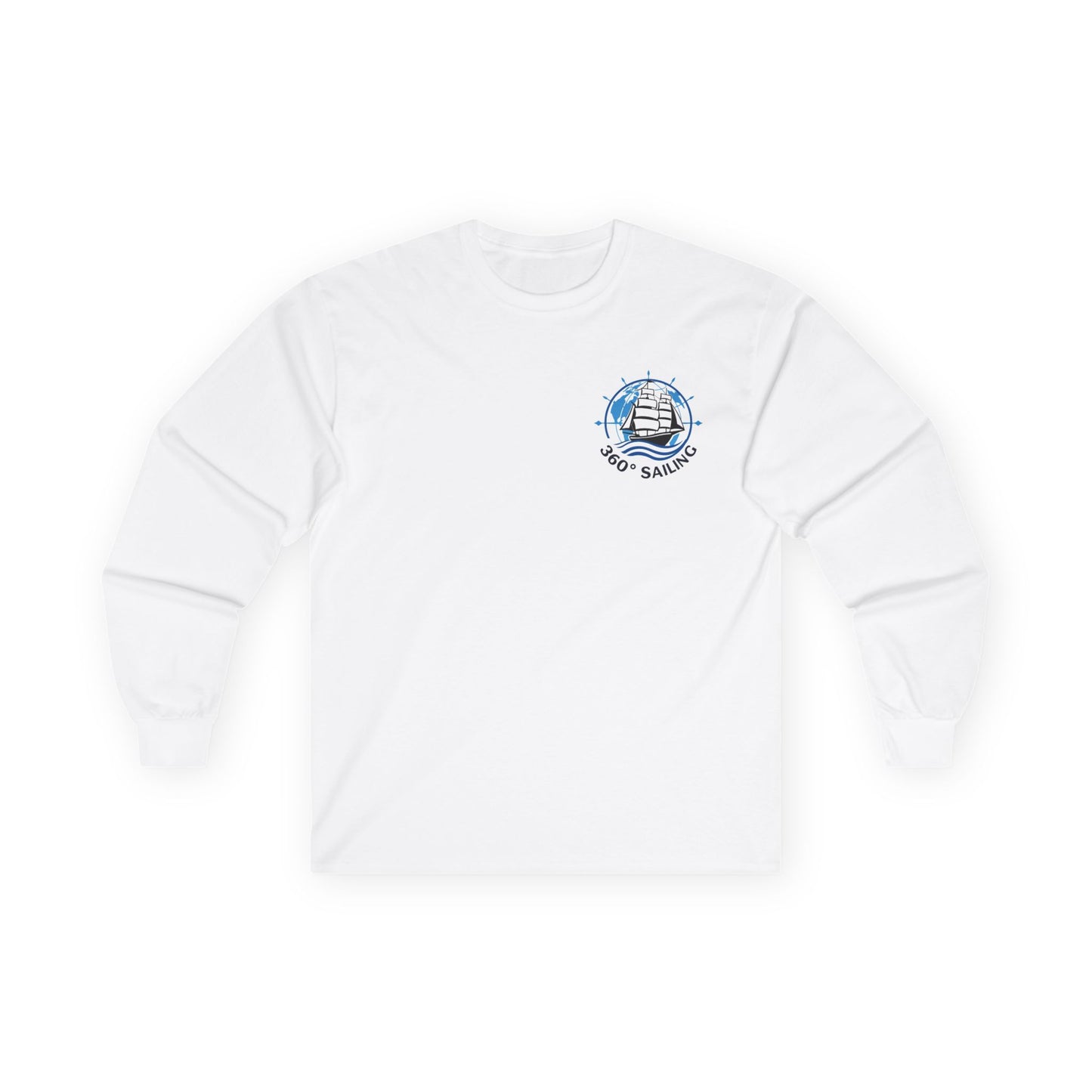 Sailboat Compass Long Sleeve Tee — 'Joy Sailing' Nautical Graphic
