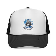 360 Sailing Trucker Cap — Nautical Ship Wheel Hat for Boaters & Sea Lovers