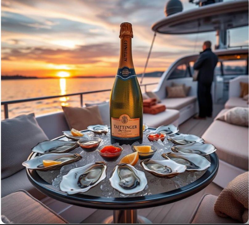 🛥️ VIP Päikseloojangu purjetamine – Šampanja ja Austrite erielamus